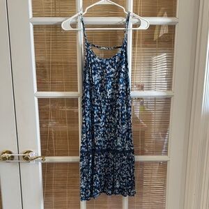 Floral Blue Sleeveless Dress